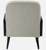 Hanuma Velvet Fabric Lounge Chair In Off White Colour