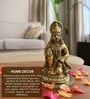 (1Pc) Gold Metal Hanuman Ji Idol For Home Temple