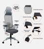 Hanzo High Back Ergonomic Office Chair with 3D Adjustable Armrests Adjustable Headrest and Multi Tilt Lock Feature