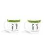 Happiness Quotes 180ml White & Green Ceramic (Set of 2) Coffee Mug