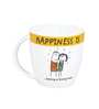 Happiness Quotes 180ml White & Yellow Ceramic (Set of 2) Coffee Mug