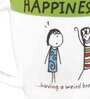 Happiness Quotes 180ml White & Green Ceramic (Set of 2) Coffee Mug