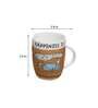 Happiness Quotes 300ml Brown & White Ceramic (Set of 2) Coffee Mug