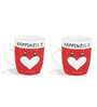 Happiness Quotes 300ml White & Red Ceramic (Set of 2) Coffee Mug