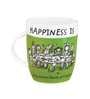 Happiness Quotes 300ml Green & White Ceramic (Set of 2) Coffee Mug