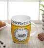 Happiness Quotes 300ml Yellow & White Ceramic (Set of 2) Coffee Mug