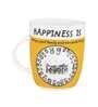 Happiness Quotes 300ml Yellow & White Ceramic (Set of 2) Coffee Mug