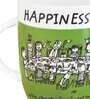 Happiness Quotes 300ml Green & White Ceramic (Set of 2) Coffee Mug