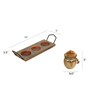 Crafted Multicolor Terracotta and Wood 3 Pcs Condiment Jars With Stand