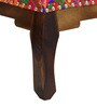 Padmanabh Fabric Foot Stool in Provincial Teak Finish