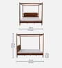 Harleston Sheesham Wood King Size Poster Bed in Scratch Resistant Honey Oak Finish