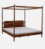 Harleston Sheesham Wood King Size Poster Bed in Scratch Resistant Honey Oak Finish