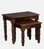 Harleston Sheesham Wood Nest Of Tables In Scratch Resistant Provincial Teak Finish