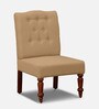 Harleston Fabric Slipper Chair In Honey Oak Finish