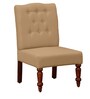 Harleston Fabric Slipper Chair In Honey Oak Finish