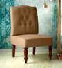 Harleston Fabric Slipper Chair In Honey Oak Finish