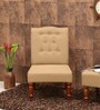 Harleston Fabric Slipper Chair In Honey Oak Finish