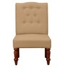 Harleston Fabric Slipper Chair In Honey Oak Finish