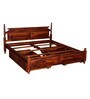 Harleston Sheesham Wood Queen Size Bed With Drawer Storage In Honey Oak Finish