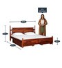 Harleston Sheesham Wood Queen Size Bed With Drawer Storage In Honey Oak Finish