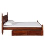 Harleston Sheesham Wood Queen Size Bed With Drawer Storage In Honey Oak Finish
