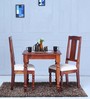 Harleston Solid Wood Two Seater Dining Set in Honey Oak Finish