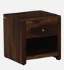 Harlev Sheesham Wood Bedside Table In Provincial Teak Finish With Drawer