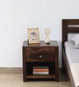 Harlev Sheesham Wood Bedside Table In Provincial Teak Finish With Drawer