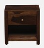 Harlev Sheesham Wood Bedside Table In Provincial Teak Finish With Drawer