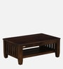 Harlev Sheesham Wood Coffee Table In Provincial Teak Finish With Open Storage