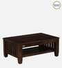 Harlev Sheesham Wood Coffee Table In Provincial Teak Finish With Open Storage
