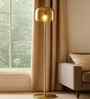 Harley Amber Glass Floor Lamp Gold Metal Body Tri-Color LED Modern Standing Lamp