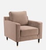 Harlow Fabric 1 Seater Sofa In Brown Color