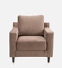 Harlow Fabric 1 Seater Sofa In Brown Color