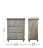 Ash Grey Collection Solid Wood Chest of 3 Drawers in Grey Colour