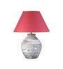 Hamilton Maroon Cotton Shade Night Lamp With Wood Base