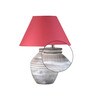 Hamilton Maroon Cotton Shade Night Lamp With Wood Base