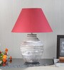 Hamilton Maroon Cotton Shade Night Lamp With Wood Base