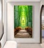 Harmony in Bamboo Trails Glass Finish Vertical Wall Art