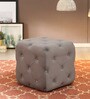 Harold Fabric Pouffe in Grey Colour