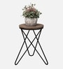 Harper End Table In Virgin Oak & Black Color Finish