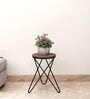 Harper End Table In Virgin Oak & Black Color Finish