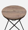 Harper End Table In Virgin Oak & Black Color Finish