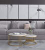 Harpy Metal Nest Of Tables in White & Gold Finish