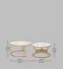 Harpy Metal Nest Of Tables in White & Gold Finish