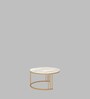 Harpy Metal Nest Of Tables in White & Gold Finish