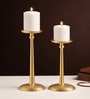 Harrington Set Of 2 Gold Candle Holders