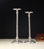 Harrington Set Of 2 Silver Candle Holders