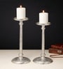 Harrington Set Of 2 Silver Candle Holders