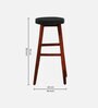 Harrington Sheesham Wood Bar Stool In Honey Oak Finish With Black Leatherette